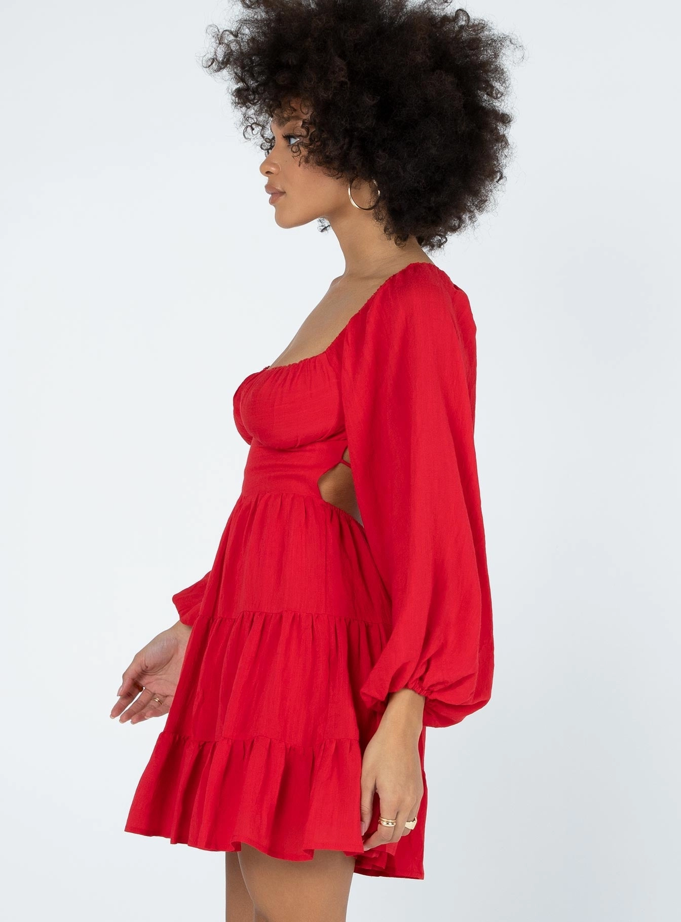 Light Attitude Danny Long Sleeve Mini Dress Red
