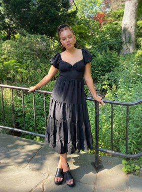 Danny Midi Dress Black Go To Wear Romantic Vibes