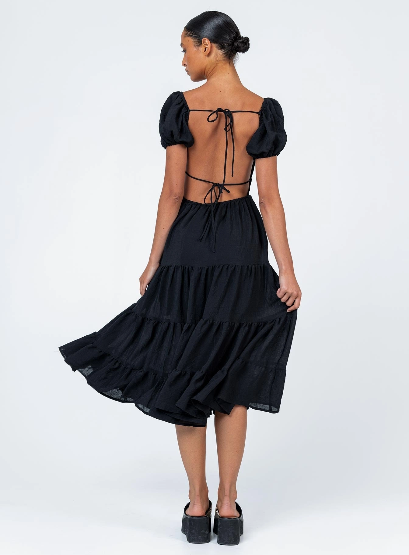 Off-Shoulder Danny Midi Dress Black
