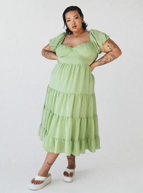 Danny Midi Dress Green Curve Fashion Mix Understated Elegance