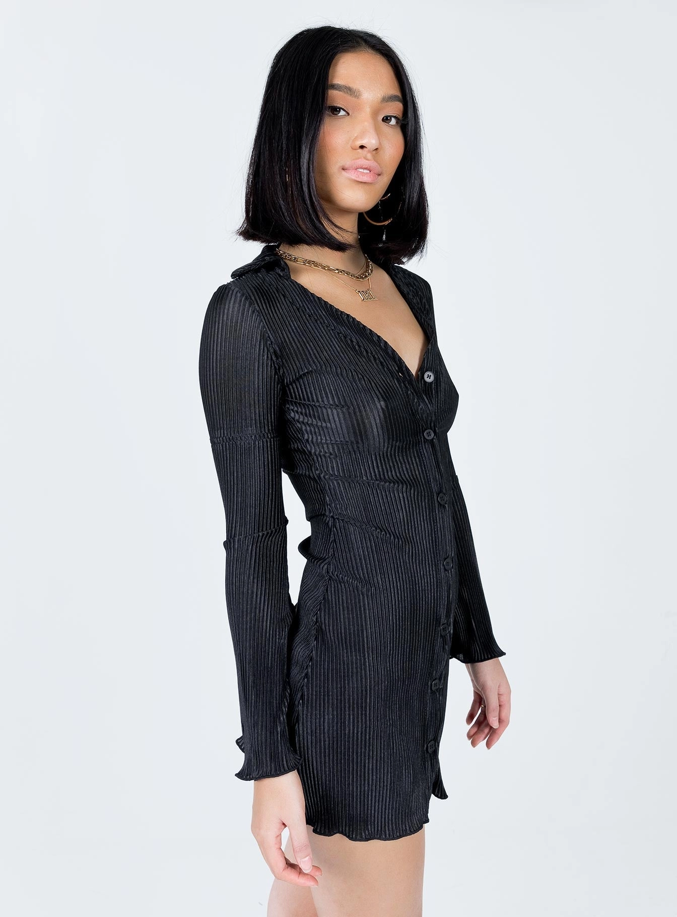 Cold-Shoulder Danyon Mini Dress Black