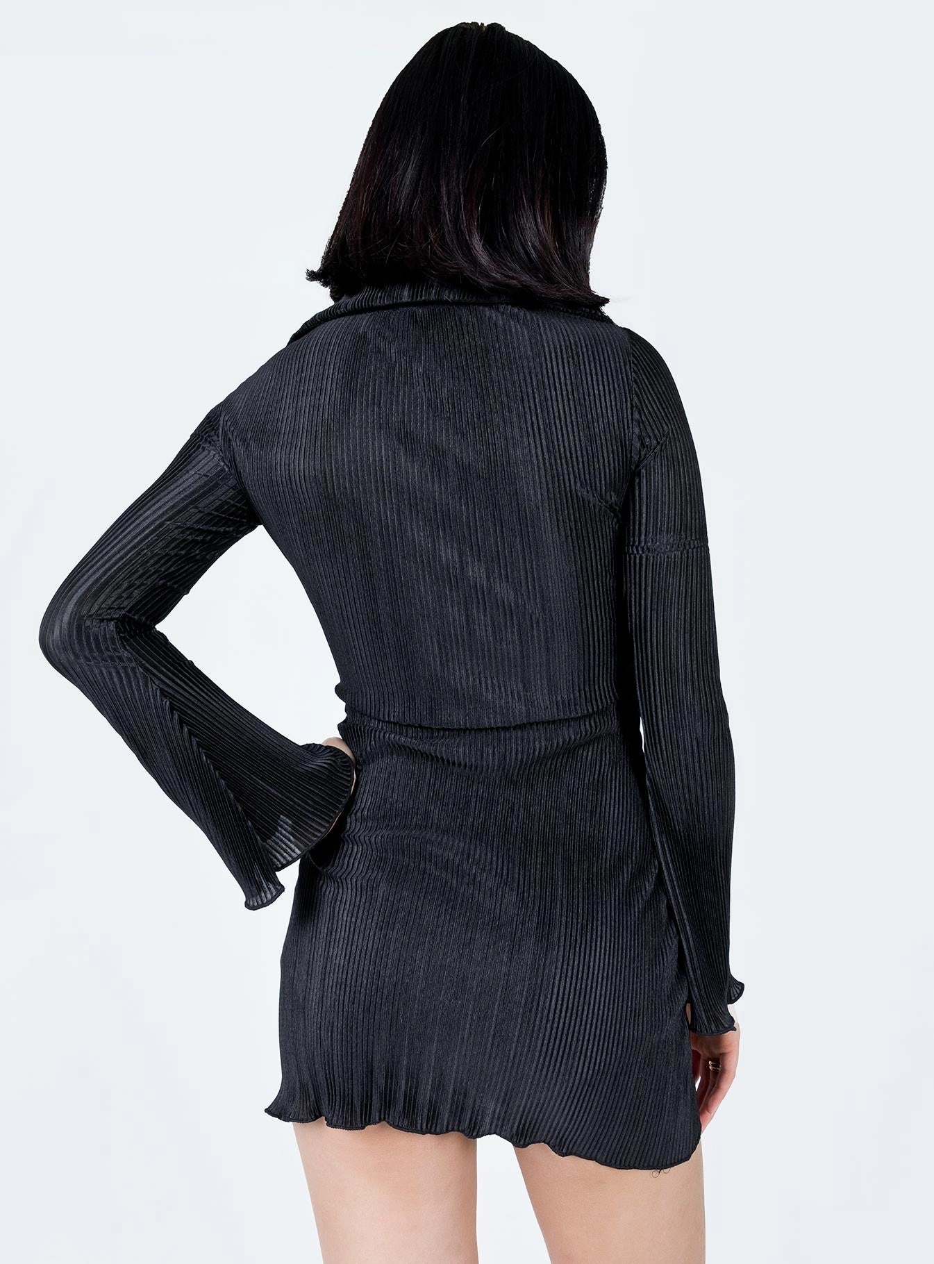 Danyon Mini Dress Black Flared-Hem