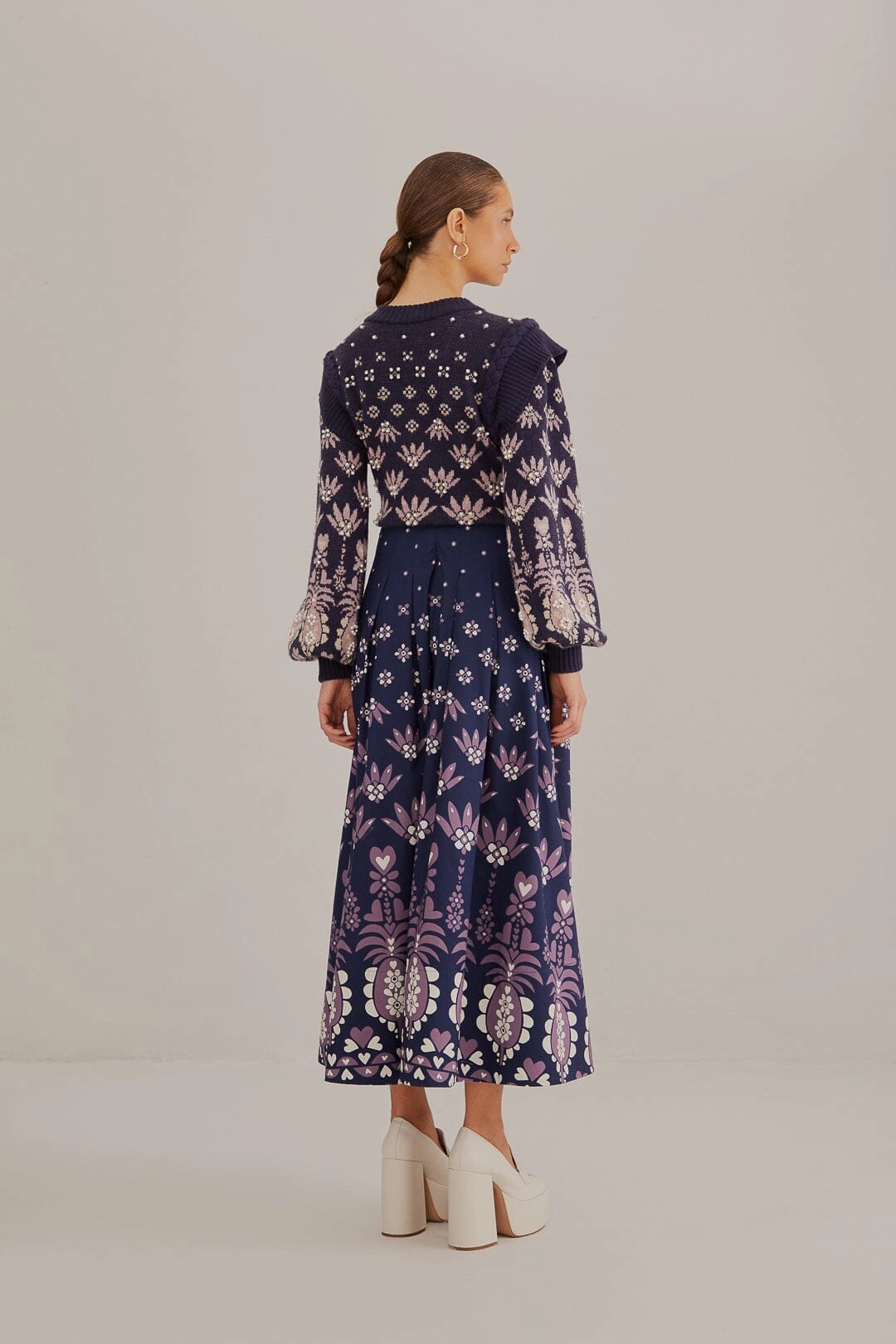 Dark Blue Ainika Martina Midi Skirt Beach Day