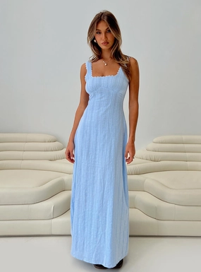 Casual Chic Wear Street Flex Dasha Maxi Dress Blue