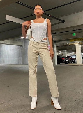 Dava Low Rise Pants Cream Full Flex Breathable Layer