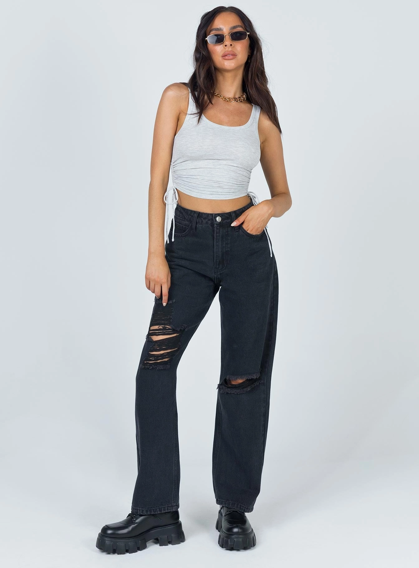 Fraya High Rise Boyfriend Jeans Denim Timeless Choice Anti Slip Waistband