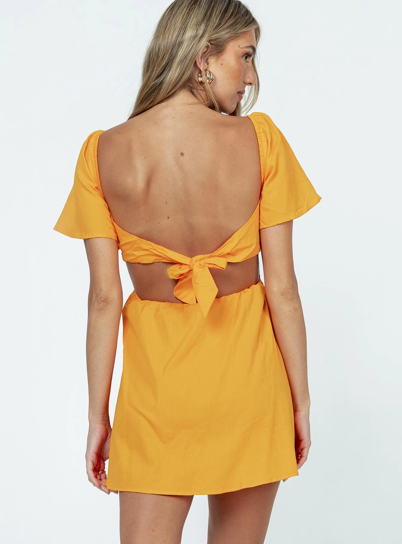 Summer Nights Mini Dress Orange Smooth Layering Versatile Fit