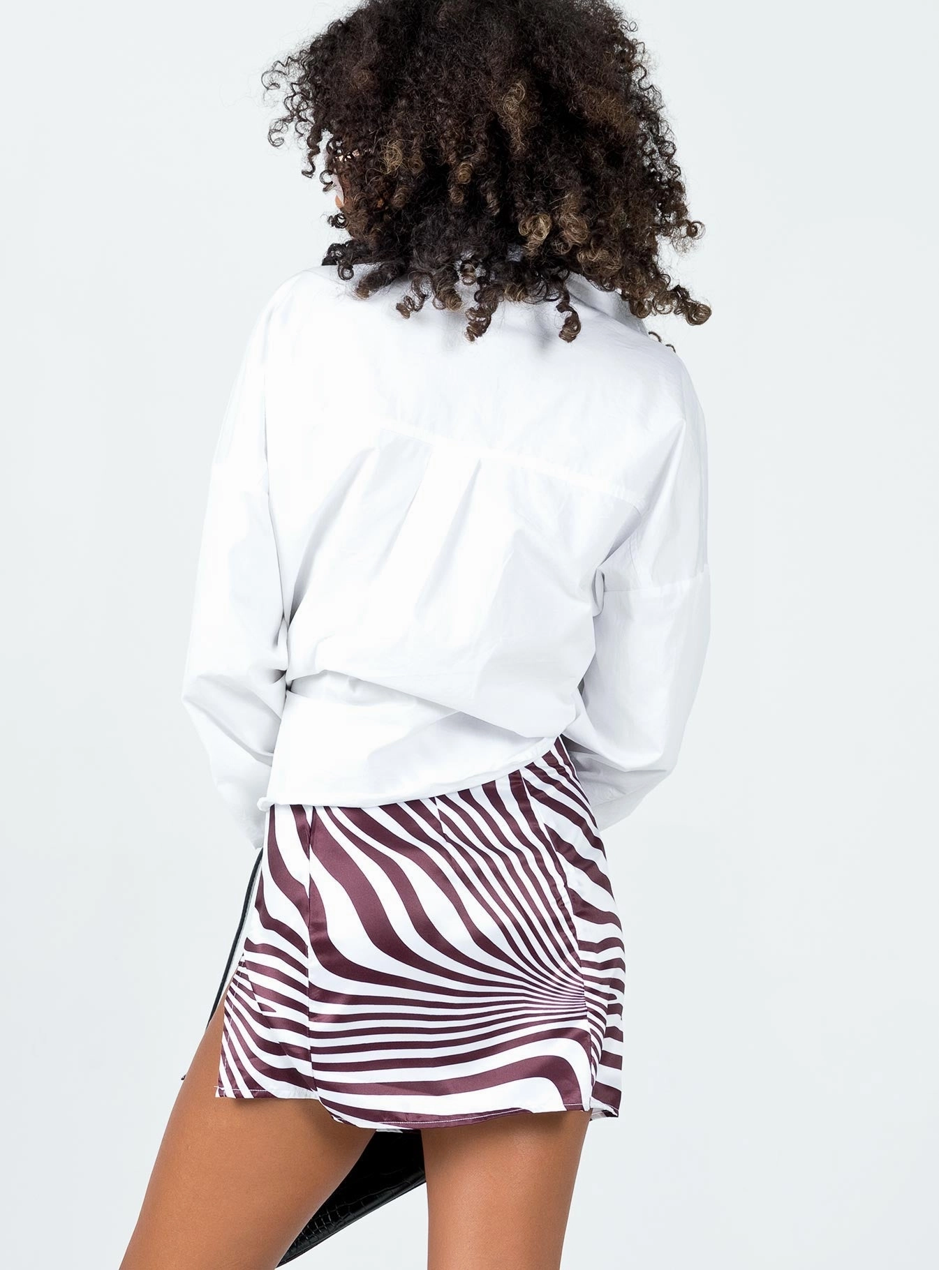 Dillion Mini Skirt Zebra Flat Lay Collar