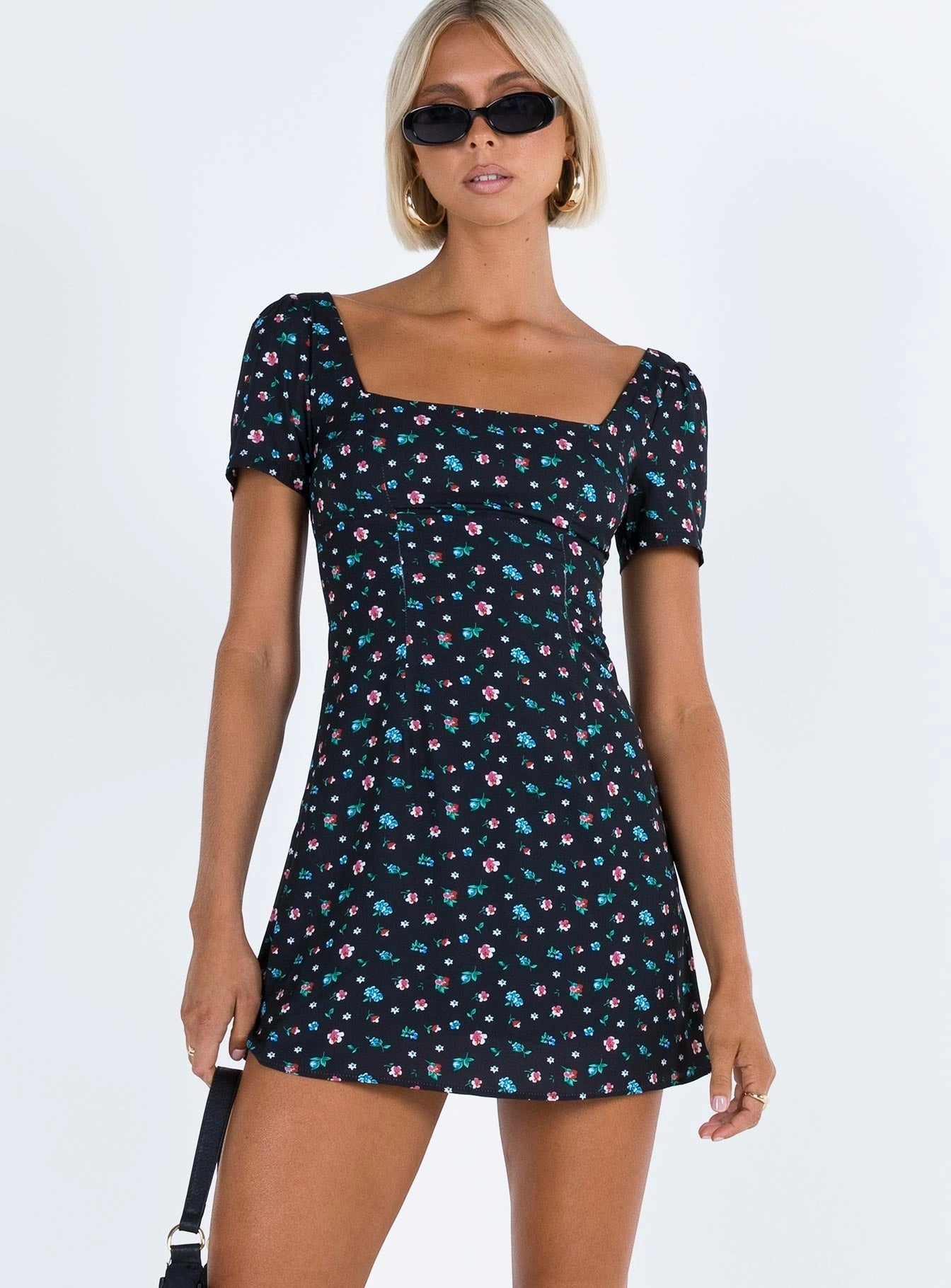 Hastings Mini Dress Black Floral Trend Fit