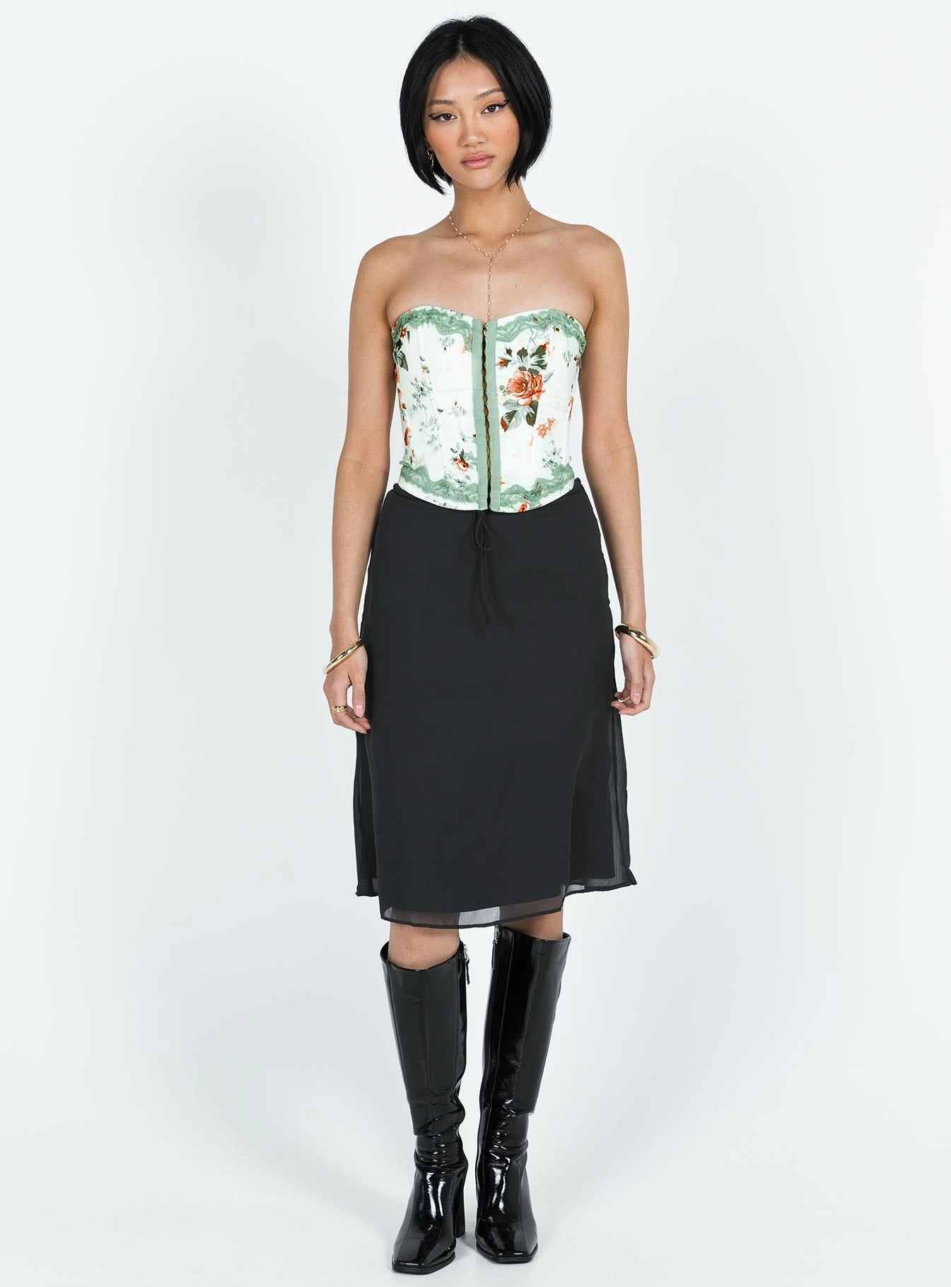 Non Irritating Seams Delvie Midi Skirt Black