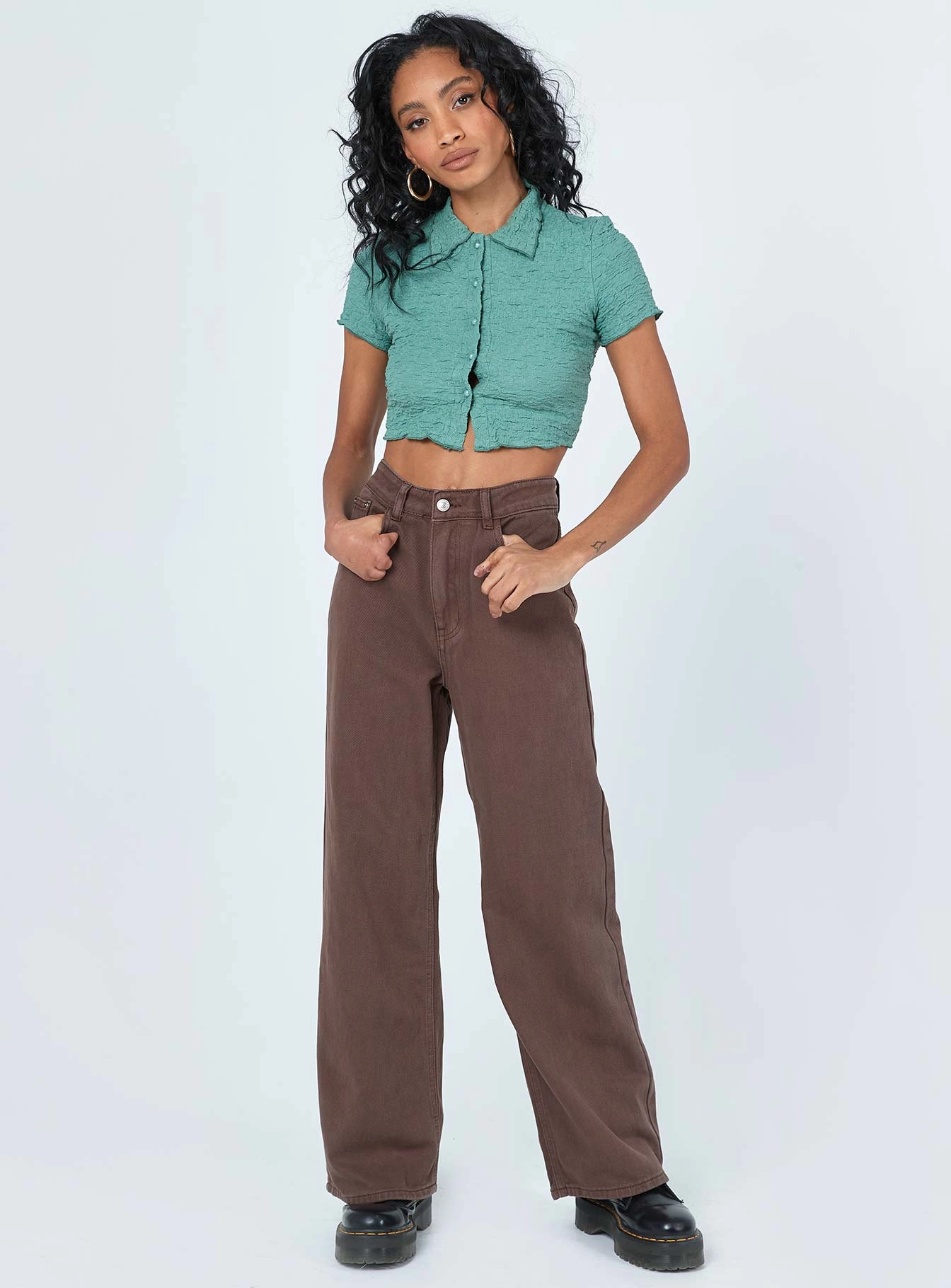 Versatile Waist Body Sculpting Denver Denim Jeans Brown