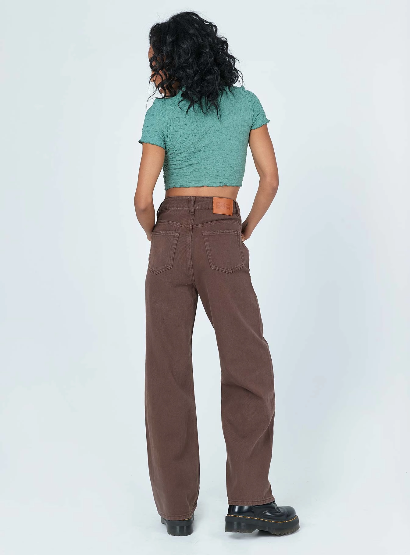 Quick Slip Adjustable drawstring Denver Denim Jeans Brown