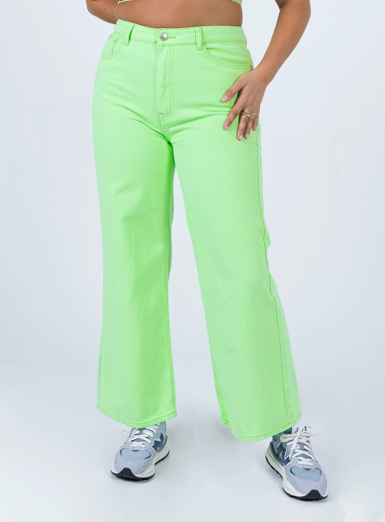 Denver Denim Jeans Lime Green Modern Look