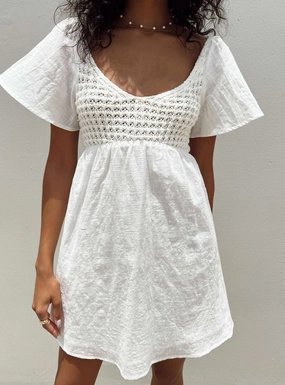 Professional Comfort Derena Crochet Bust Mini Dress White