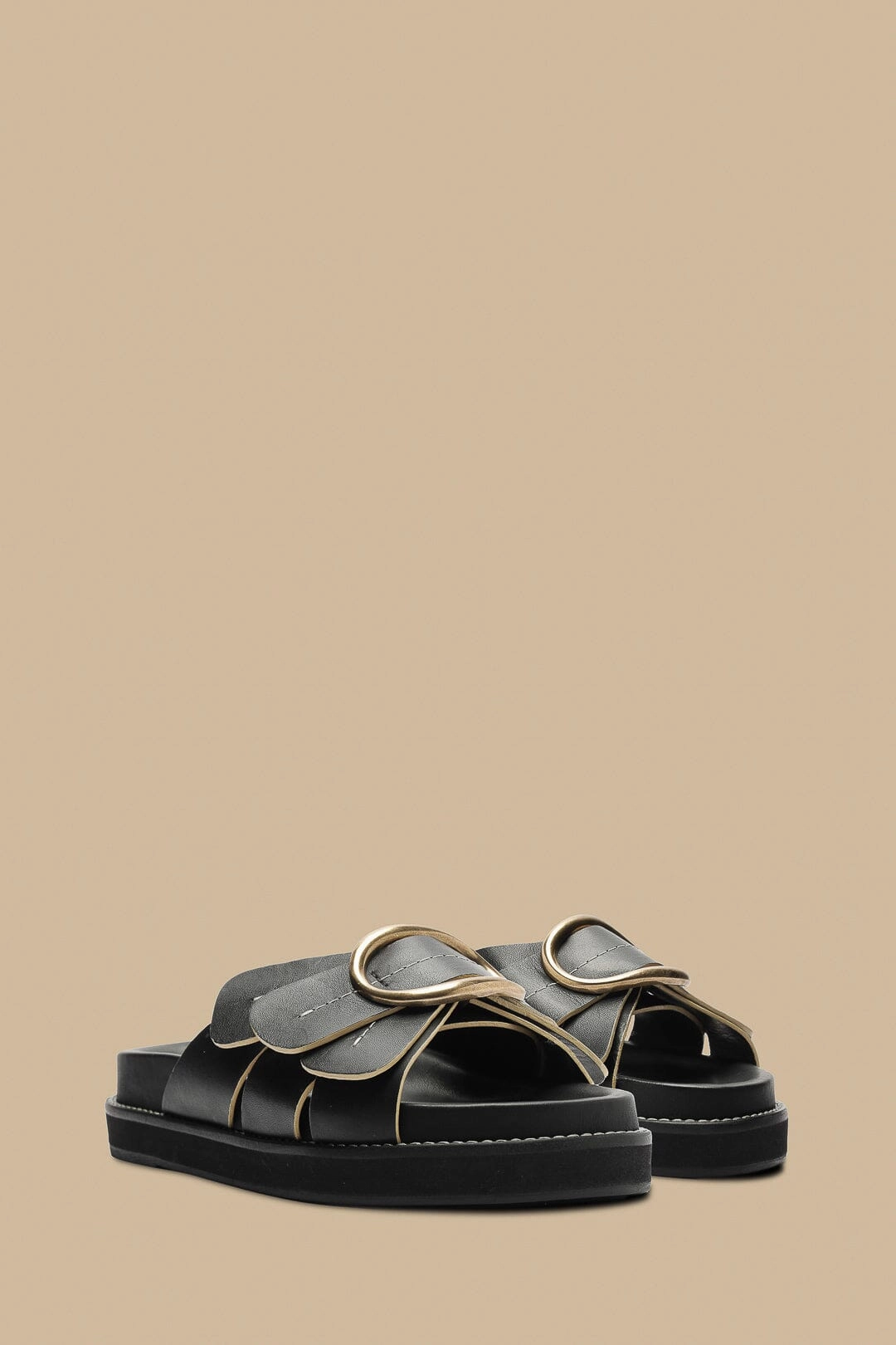 Urban Leisure Trendy Summer Shoes Black Daisy Slide Sandal