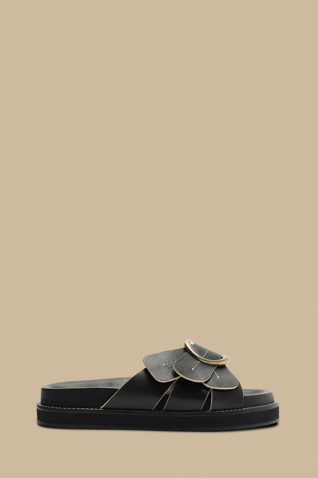 Everyday Step Black Daisy Slide Sandal