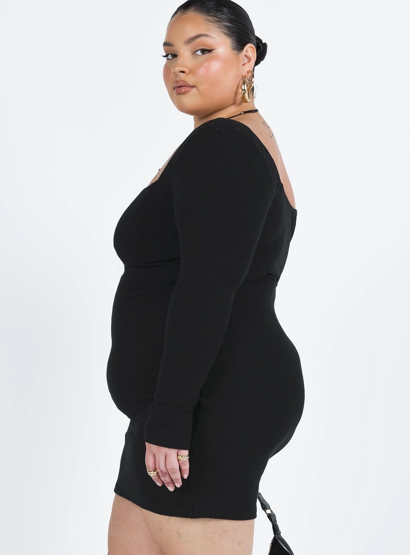 Versatile Layers Midi-Length Denielle Mini Dress Black Curve