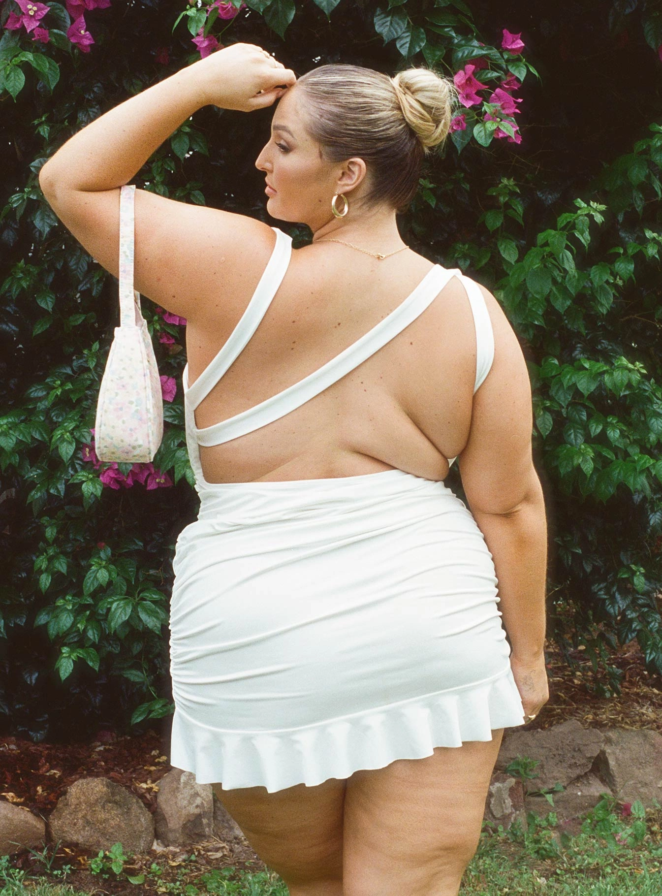 Front-Pocket Devotion Mini Dress White Curve