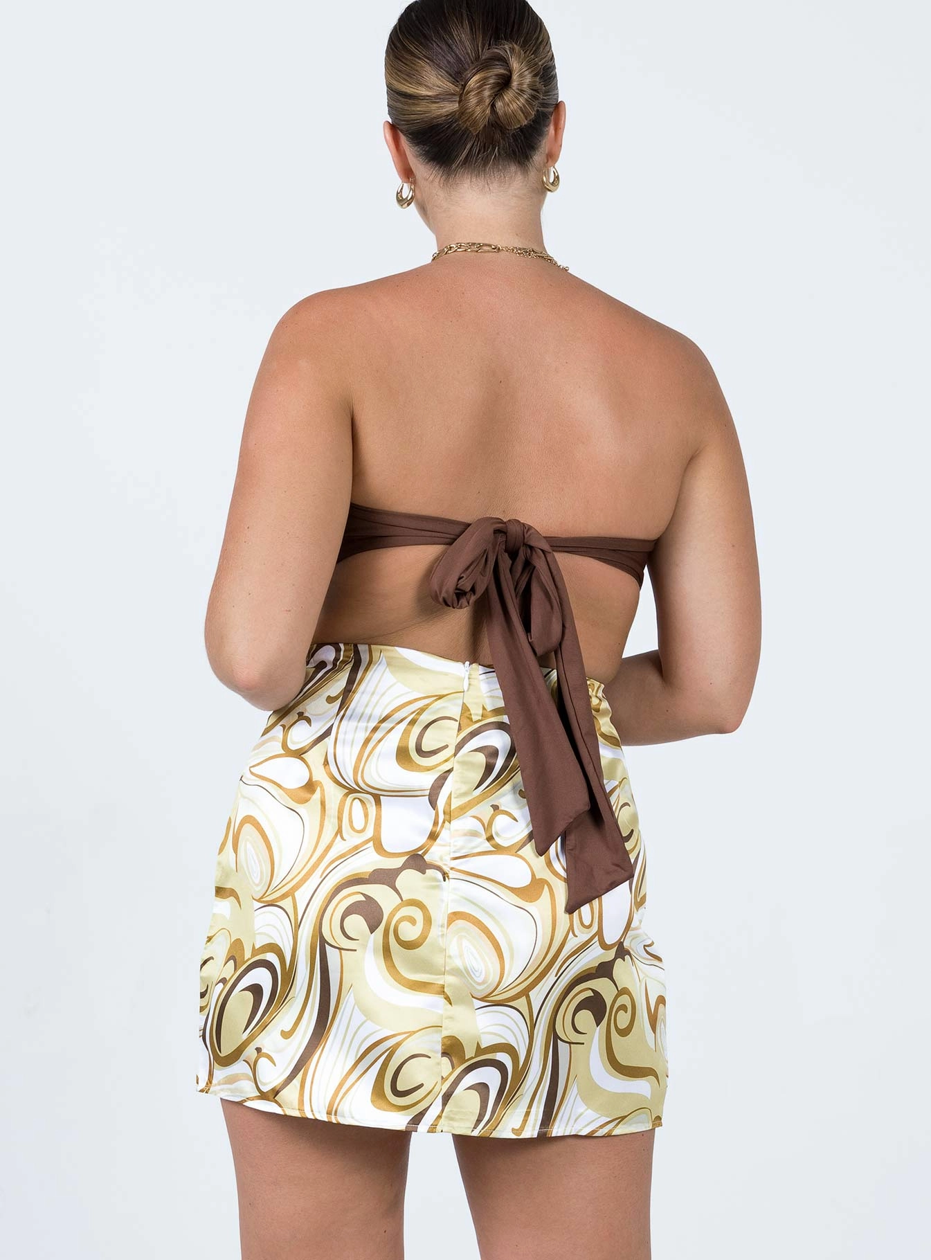 Dillion Mini Skirt Yellow Swirl Wardrobe Classic
