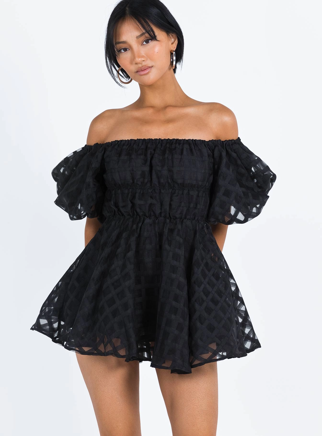 Timeless Edge Petite Chic Pascali Mini Dress Black