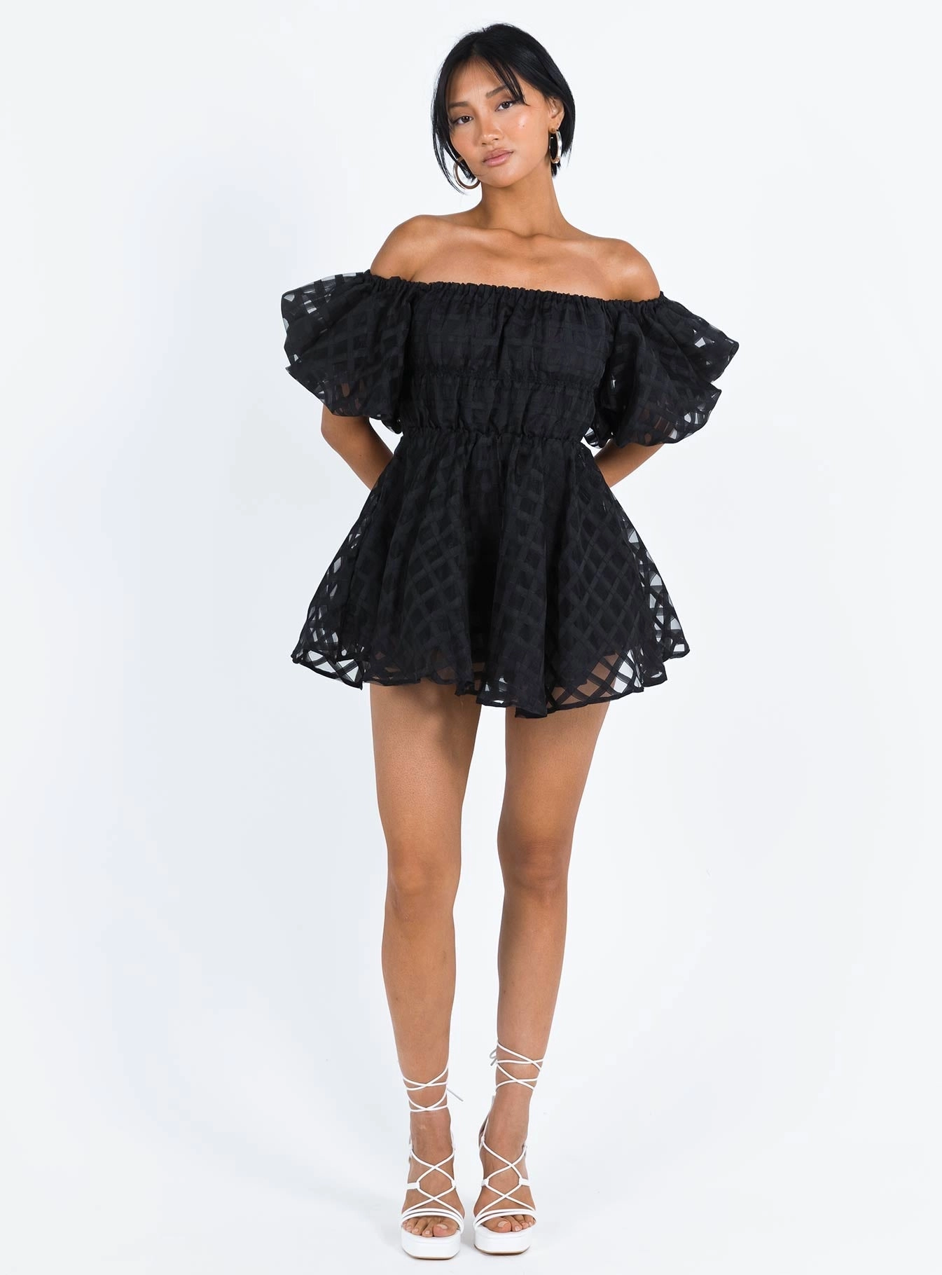Cool Texture Luxe Look Pascali Mini Dress Black