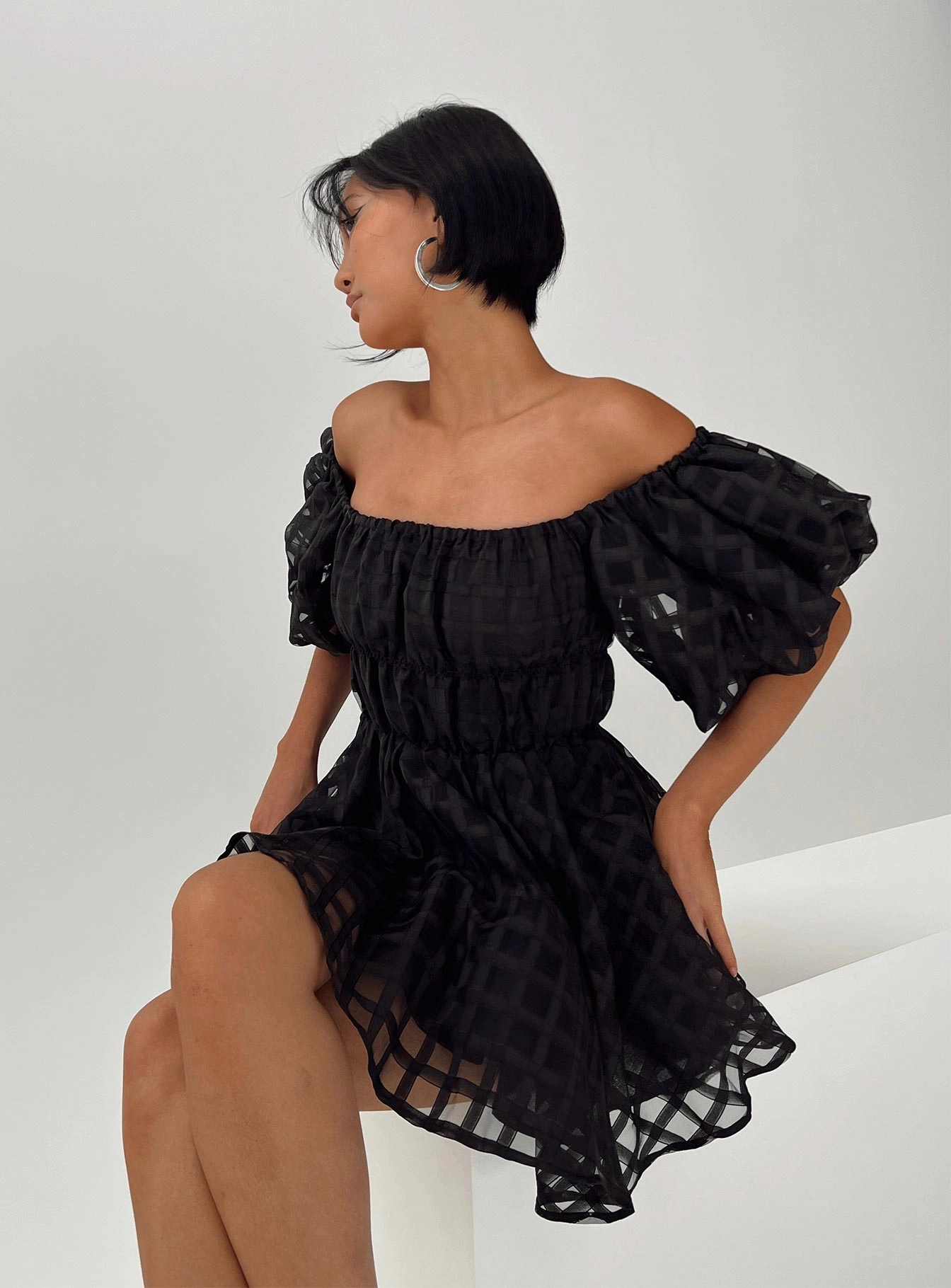 Pascali Mini Dress Black Comfortable fit-and-flare dress Perfect for Travel
