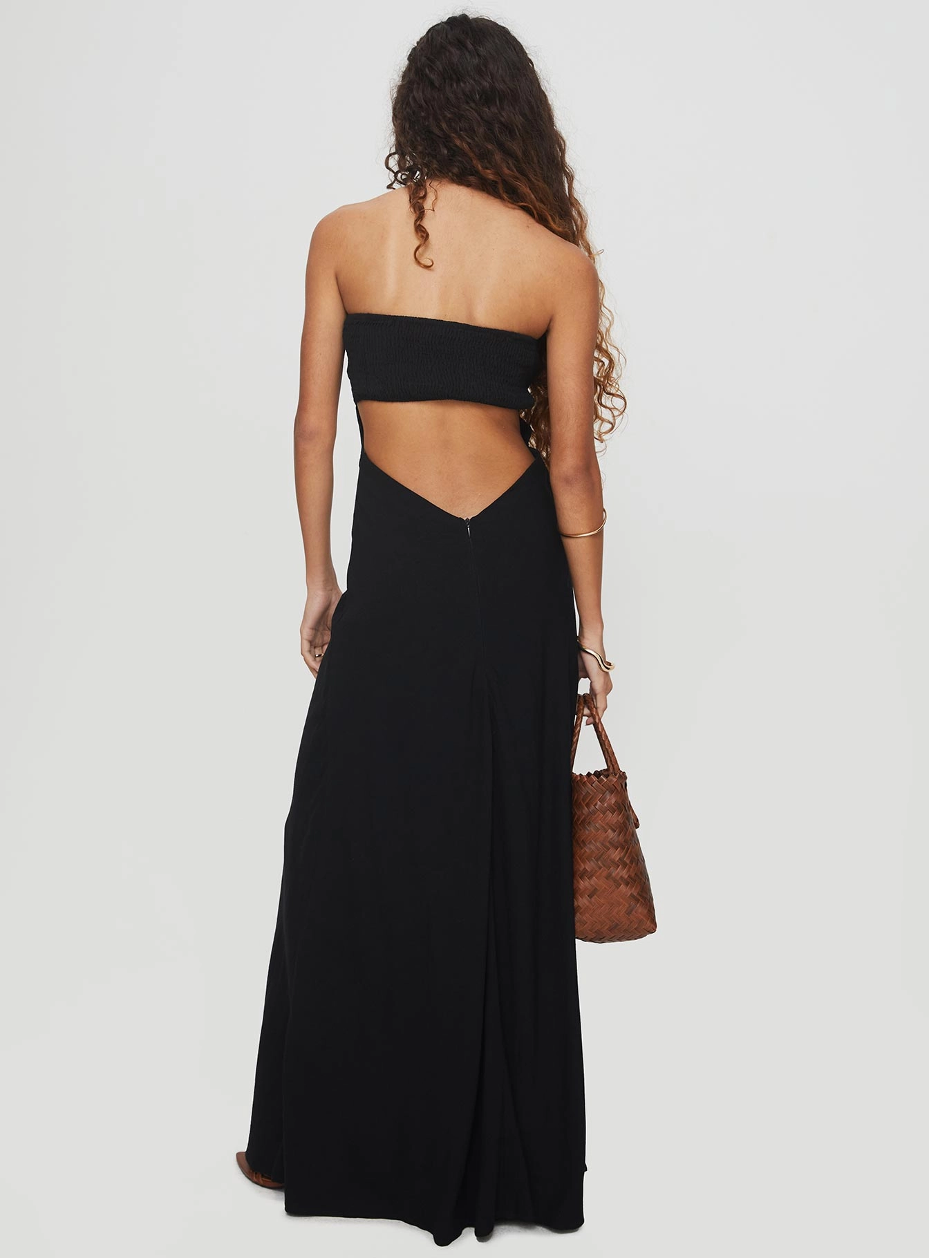 Yahir Strapless Maxi Dress Black Subtle Stitch