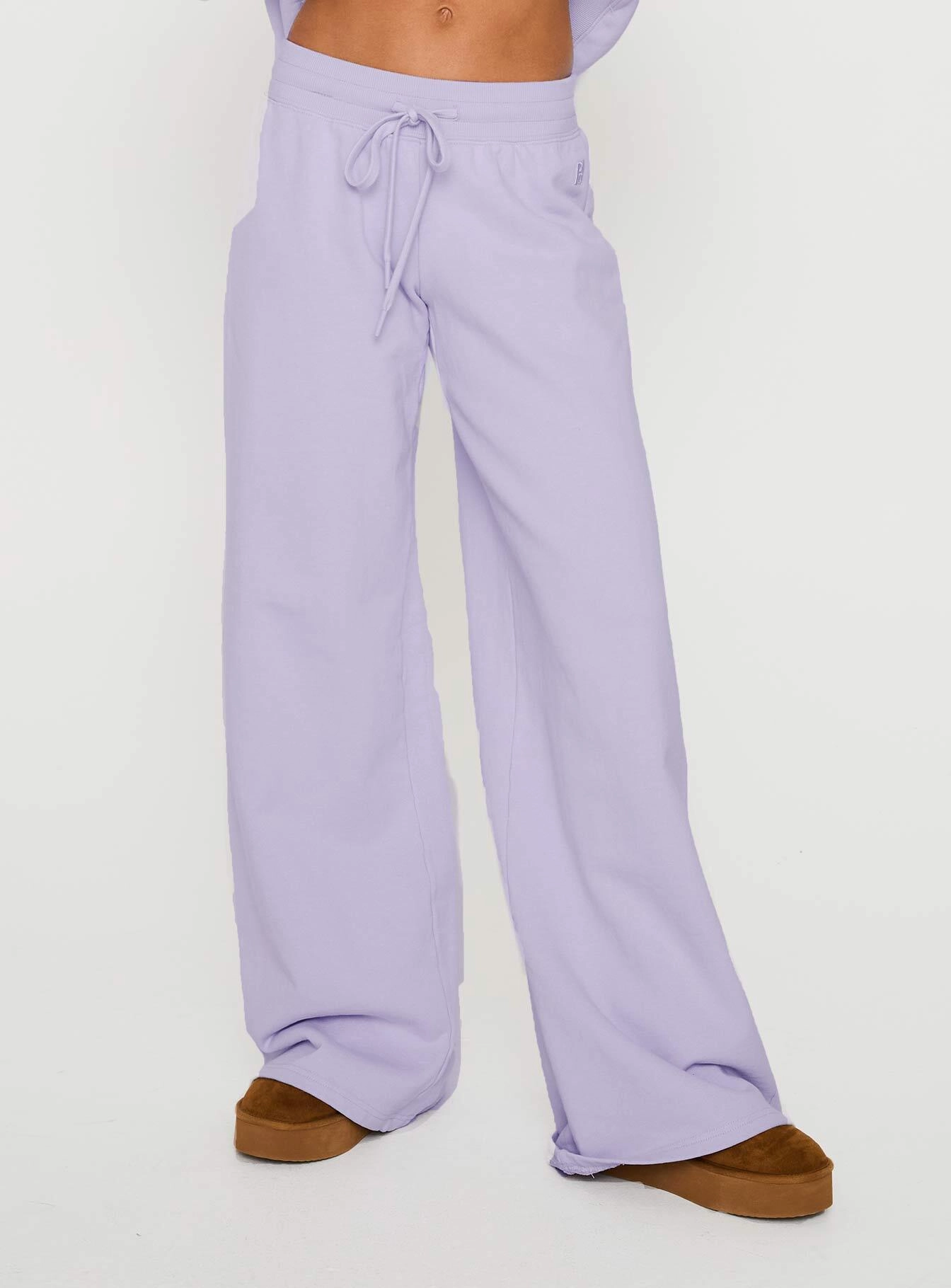Dodie Wide Leg Pants Washed Lavender Odor Resistant Trendy Vibe