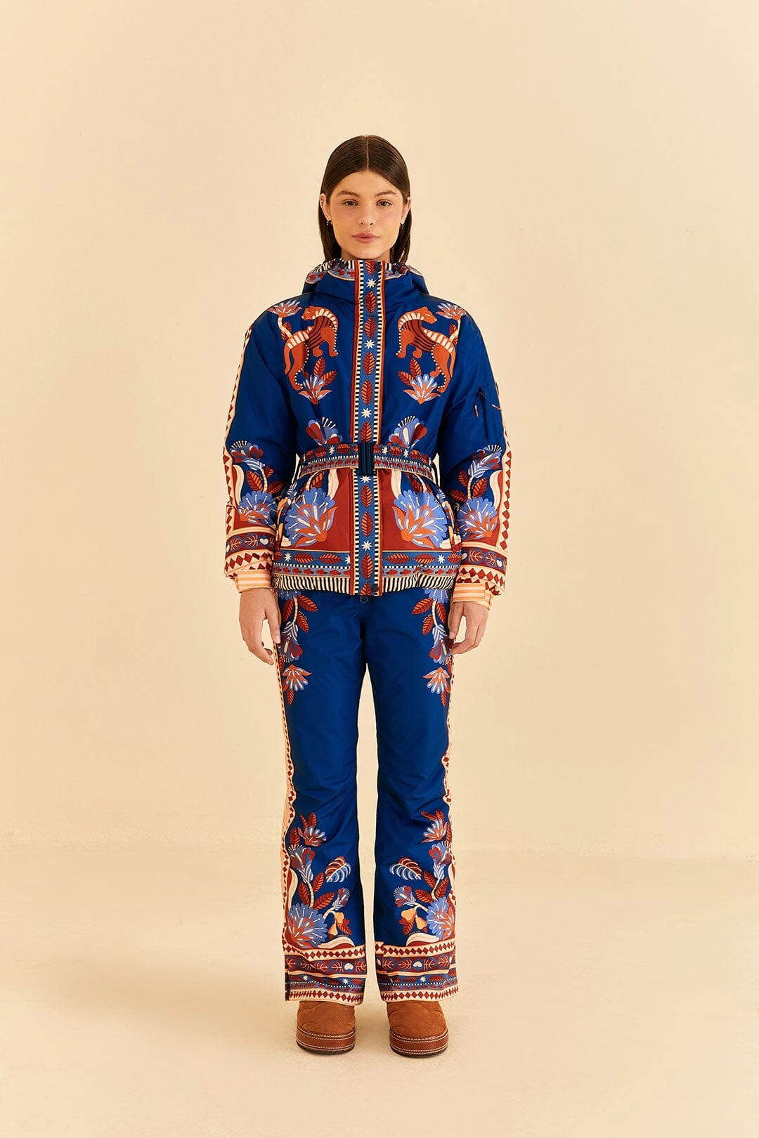 Quick drying material Odor Resistant Treatment Blue Nature Beauty Ski Jacket