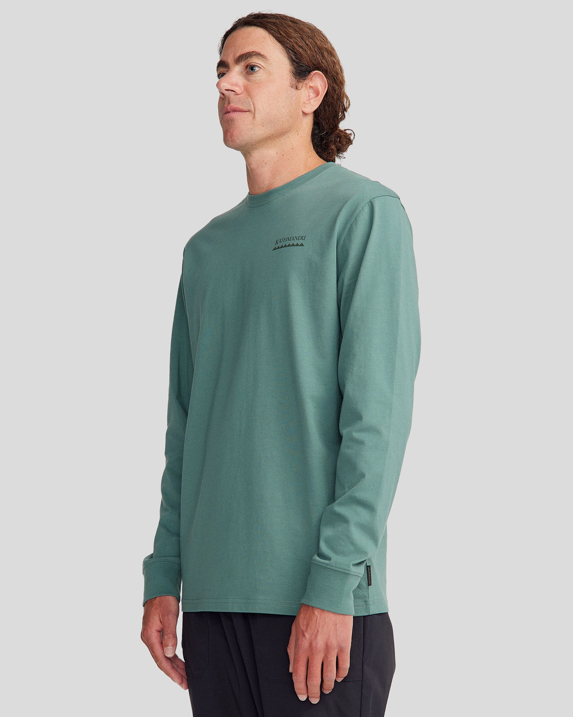 Men's Heritage Logo Organic Cotton L/S Tee - Light Forest Ultimate Wear