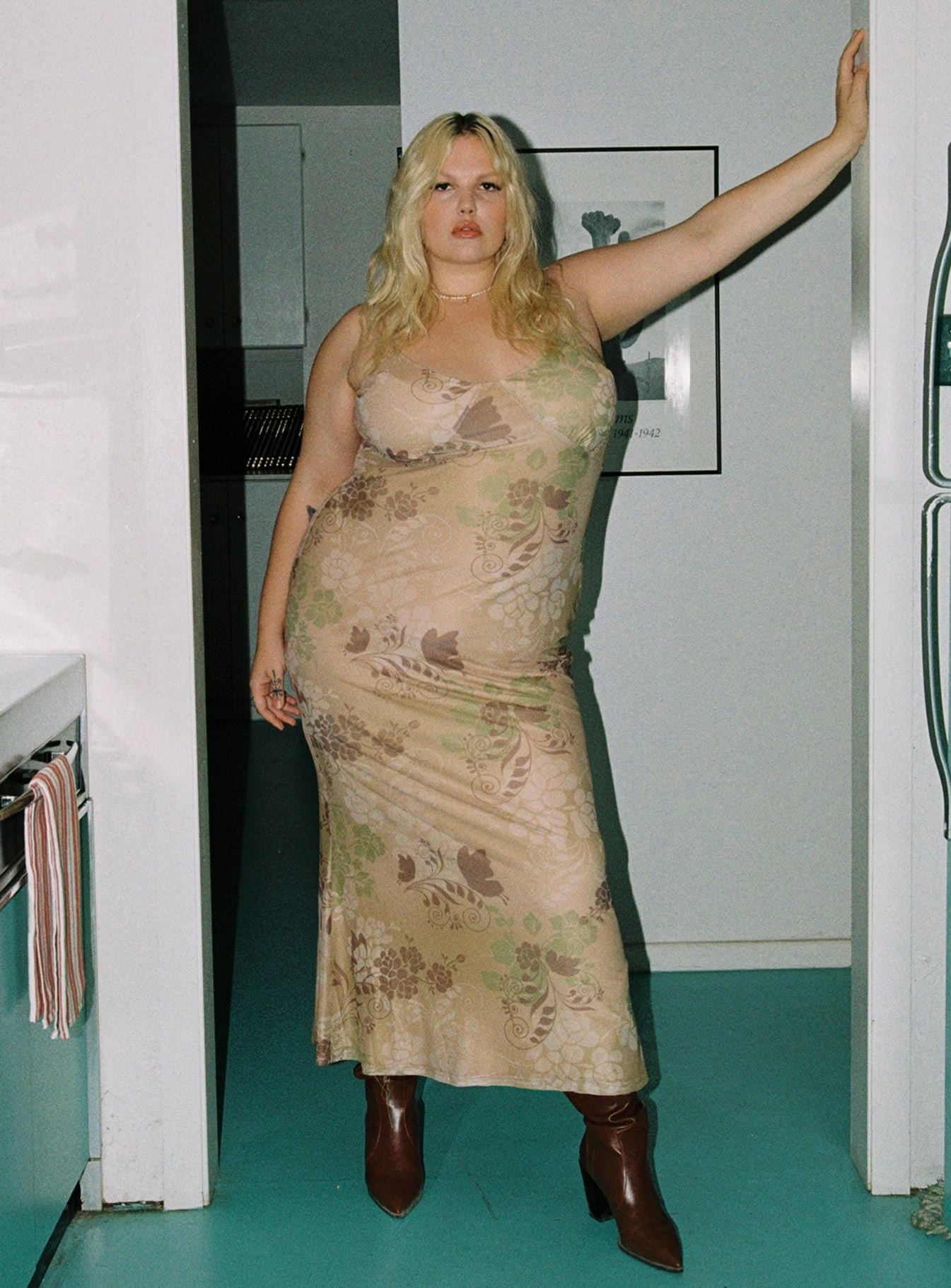 Hidden Pocket Dew Tone Down For the Ride 90's Slip Maxi Dress Multi Curve