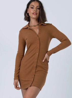 Travel-Pack Downtown Mini Dress Brown