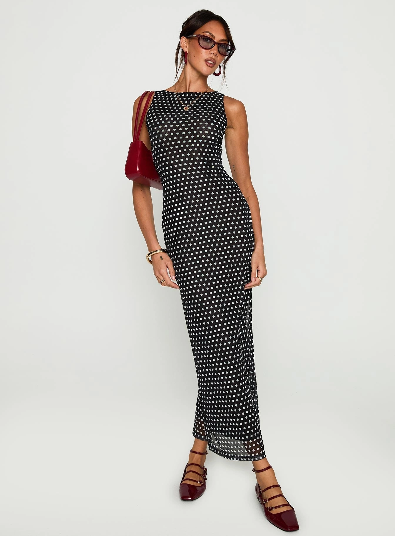 Top Of Mind Maxi Dress Black Silky Surface Petite Chic