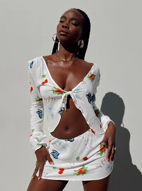 Drawn To You Mini Skirt Multi Subtle Look Soft Aesthetic