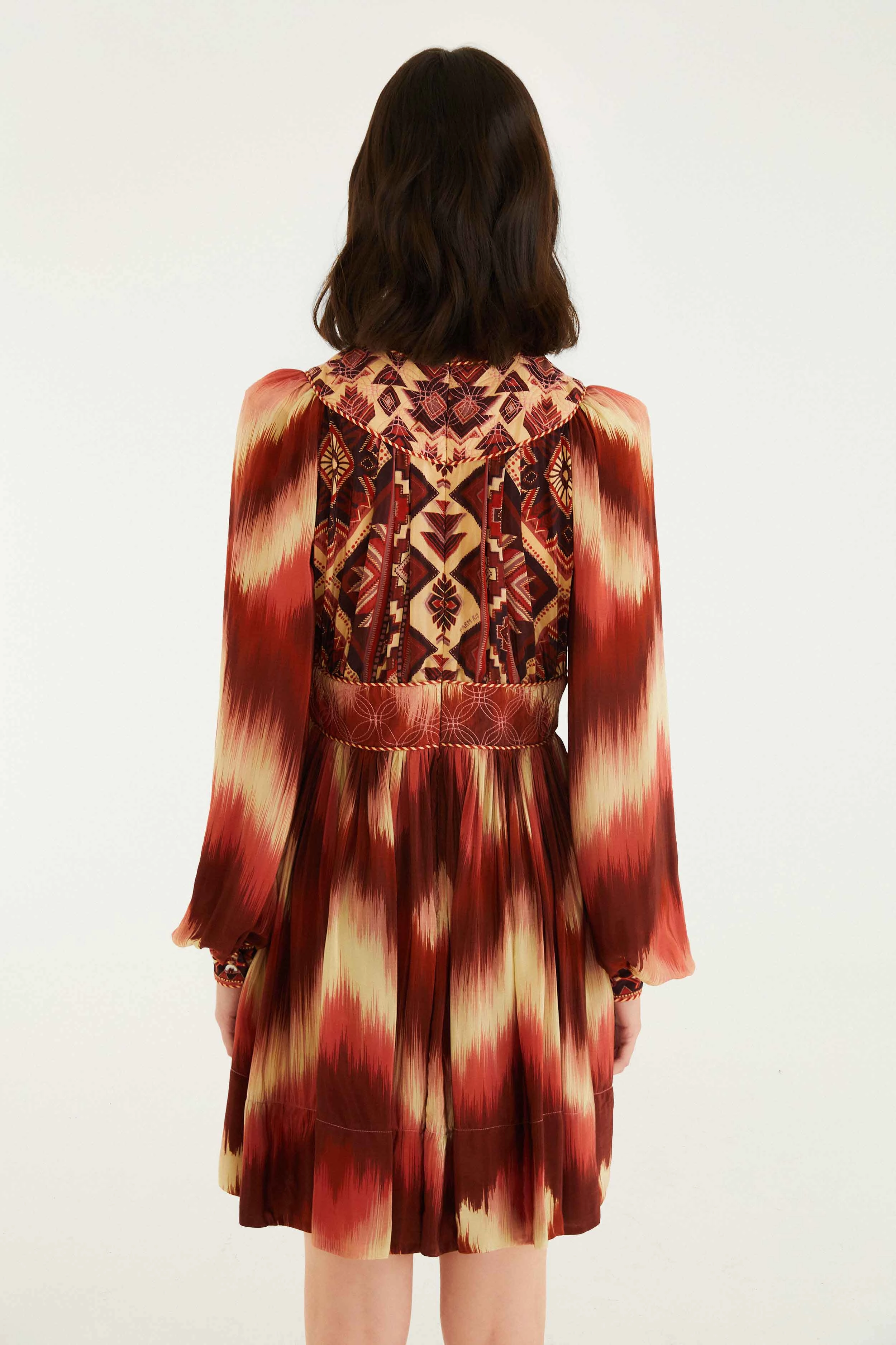 Dressy look Red Amanda Stripes Tapestry Quilted Mini Dress Chic Style Wear Easy Layering