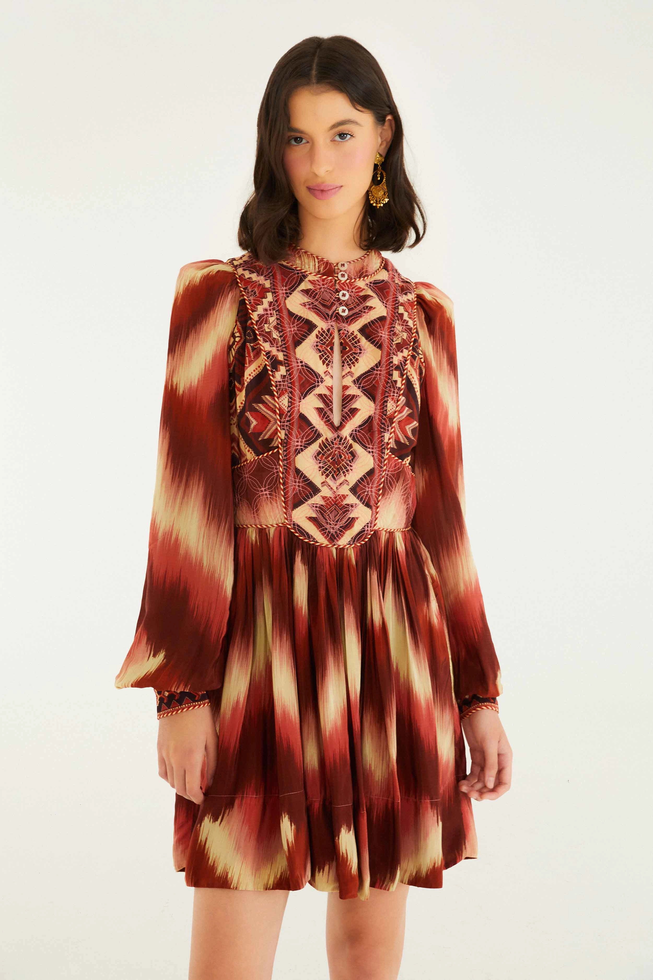 Dressy look Red Amanda Stripes Tapestry Quilted Mini Dress Casual Must-Have