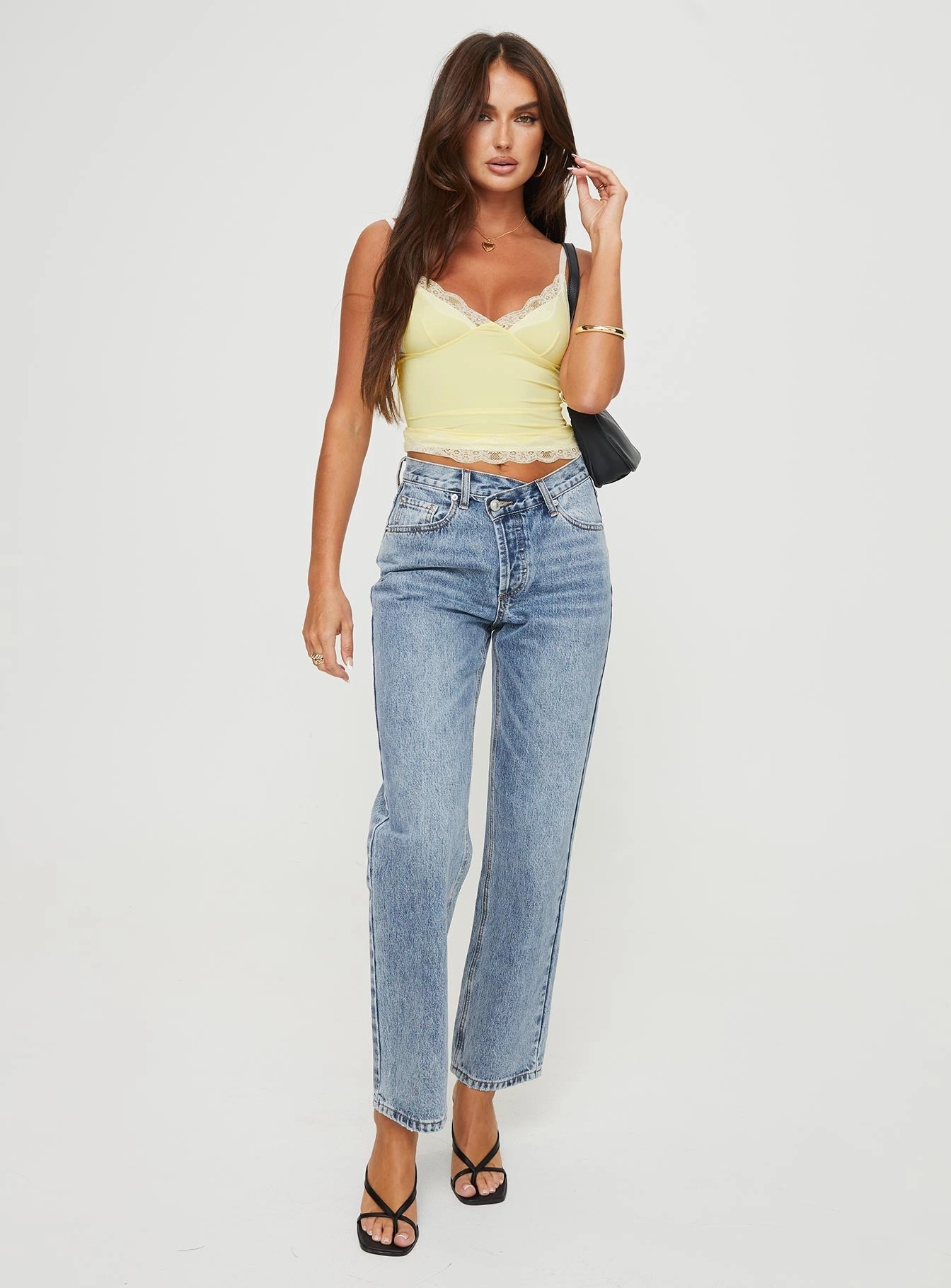 Holly Asymmetric Straight Leg Jean Vintage Mid Wash Smart Wardrobe Work Ready Soft