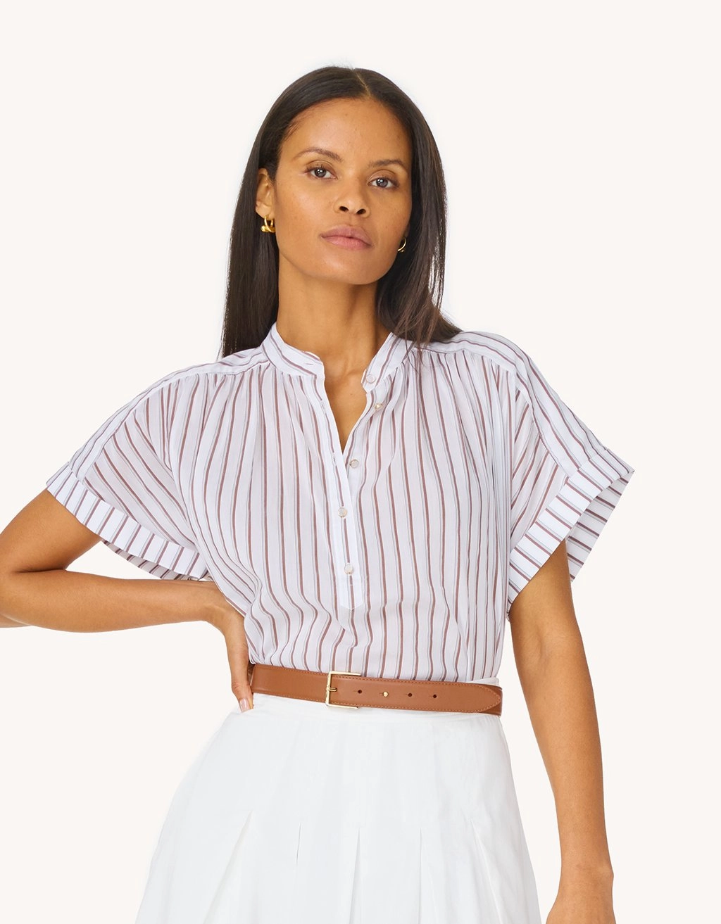 Seasonal Trend unsubscribed cotton silk popover top