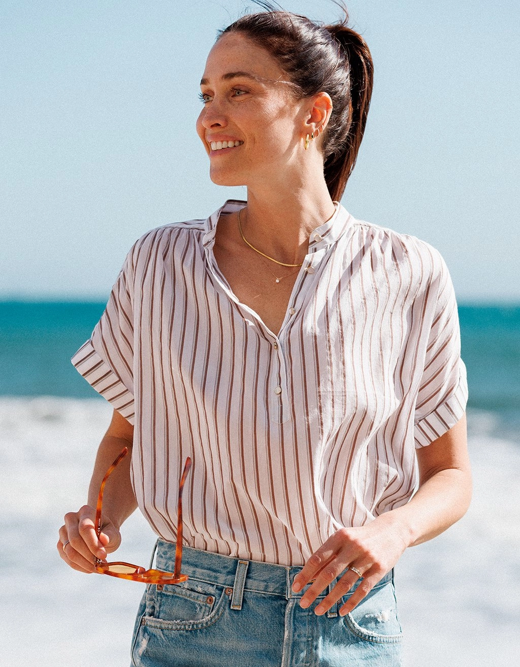 Wardrobe Staple Graduation Attire unsubscribed cotton silk popover top