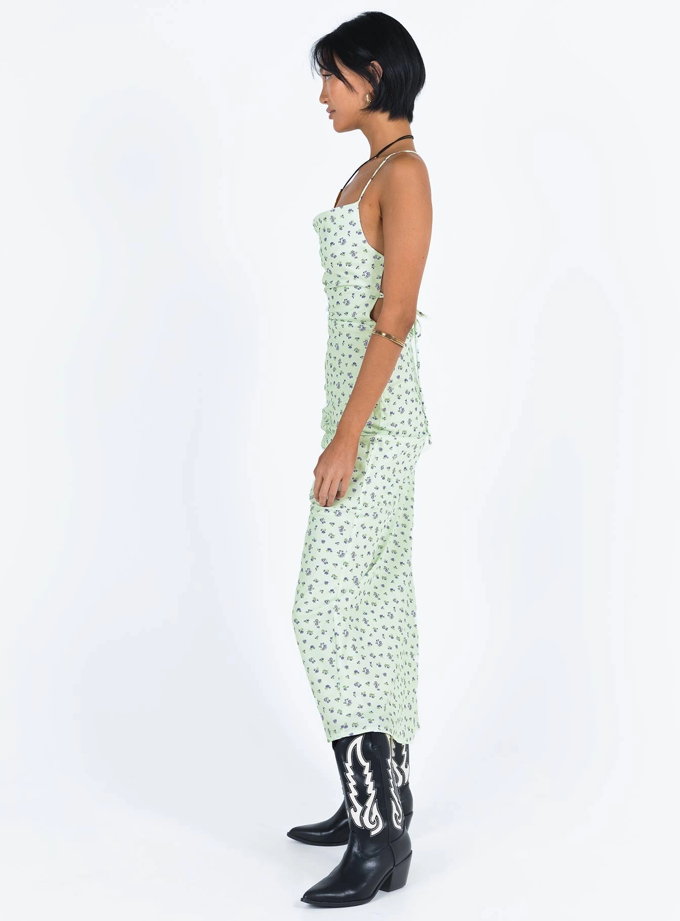 Feminine Line Chic Statement Malabar Maxi Dress Mint / Floral