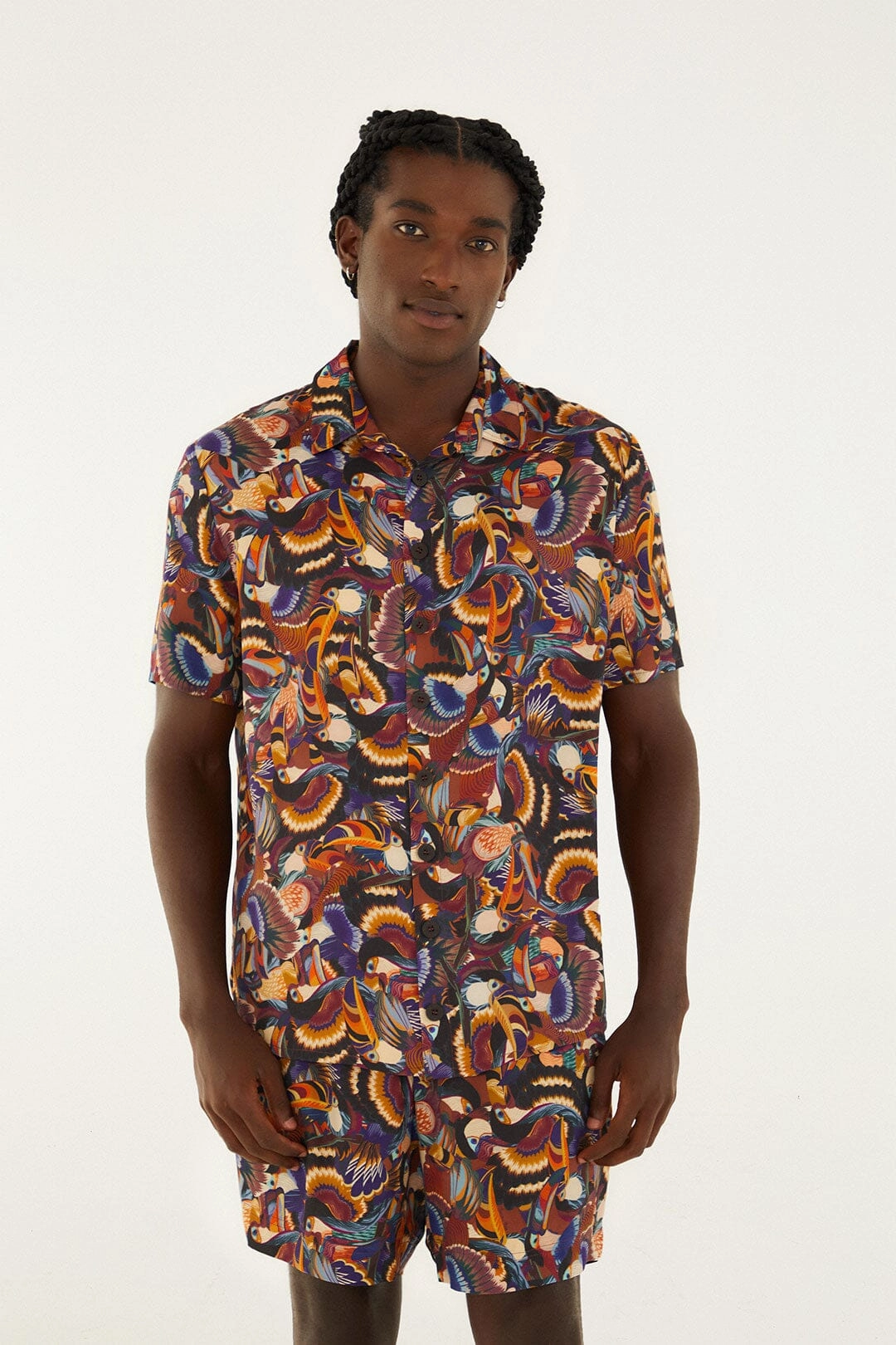 Simple Style Multicolor Flying Toucans Lenzing? Ecovero? Shorts