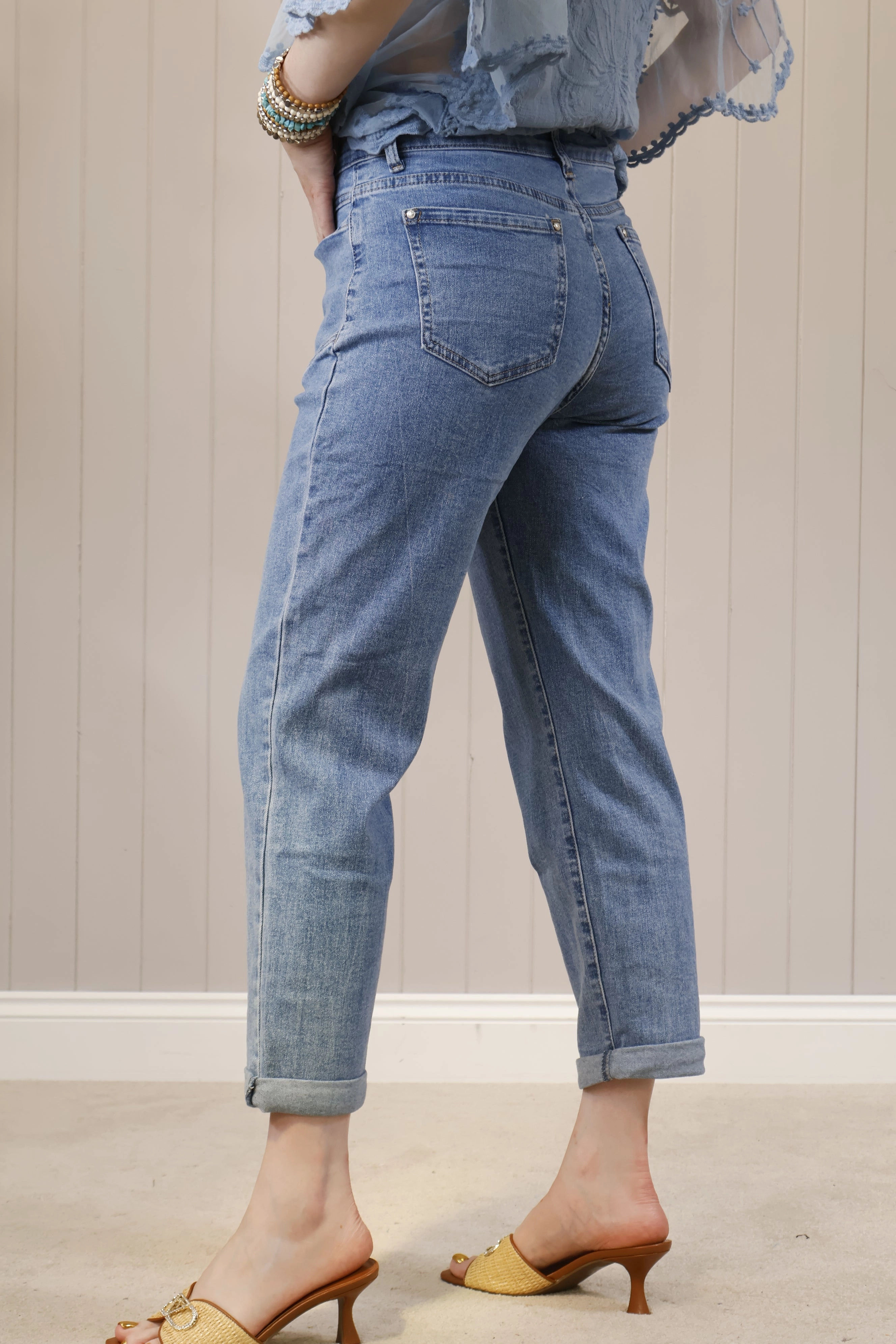 Full Coverage Wrinkle resistant fabric Brodie High Waisted Jeans