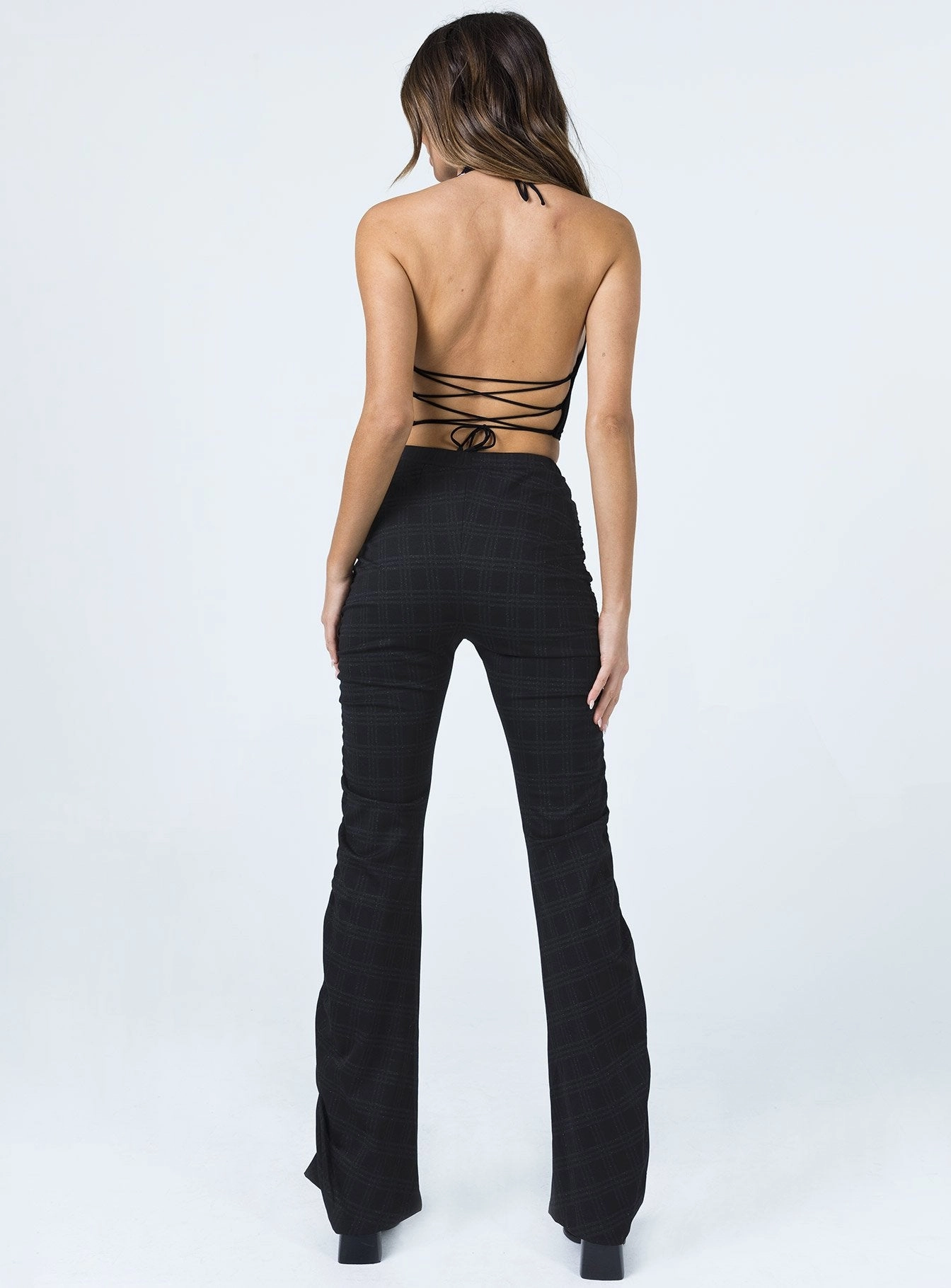 No Ride Up Tammy Ruched Side Pants Black