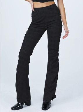Low Bulk Material Non Irritating Tammy Ruched Side Pants Black