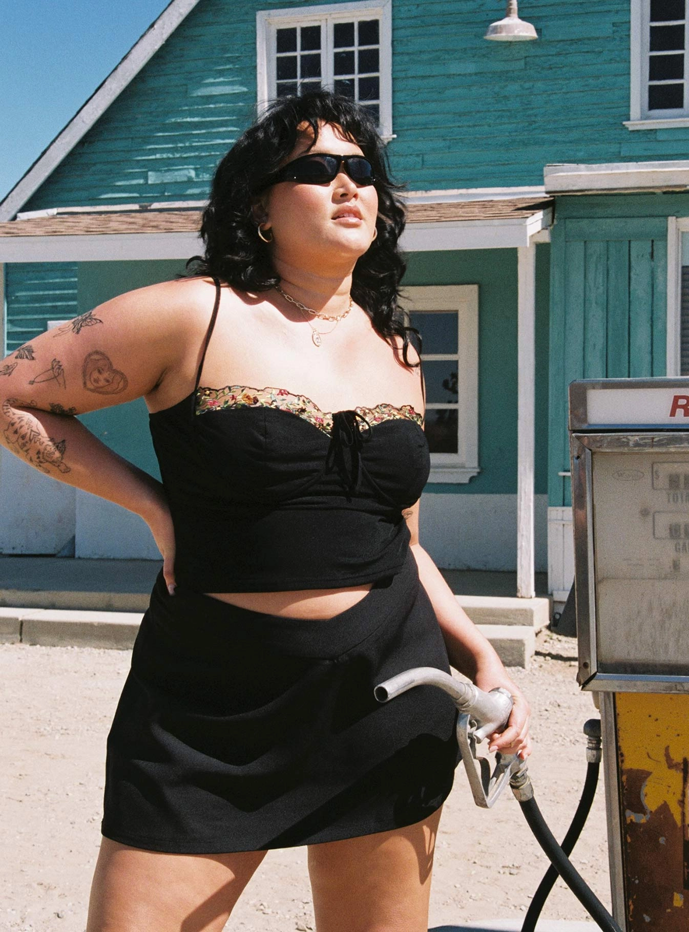 Wrap Front Seamless Design Easton V Front Mini Skirt Black Curve