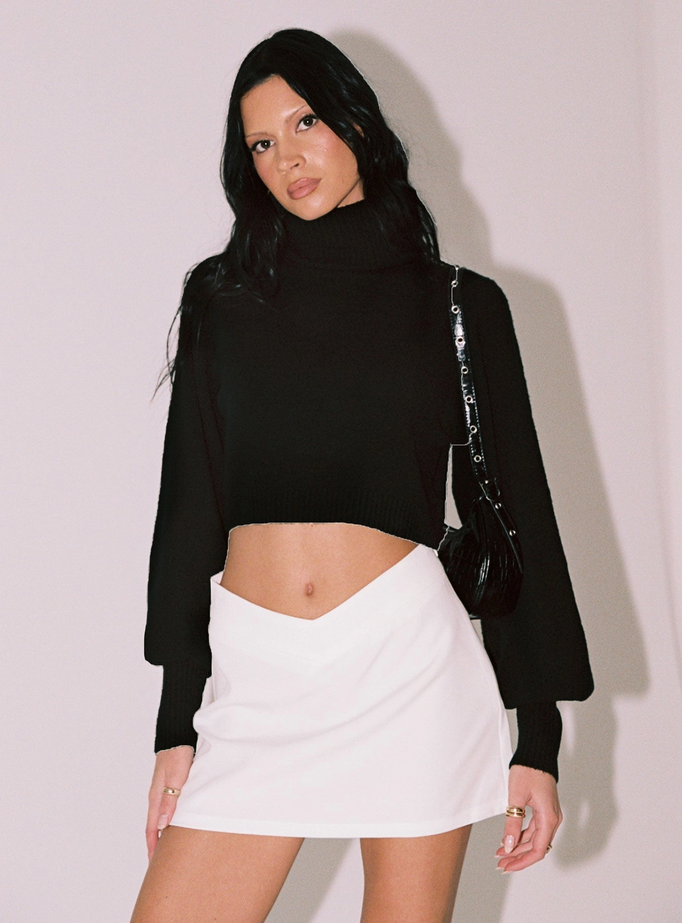Simple Comfort Easton V Front Mini Skirt White