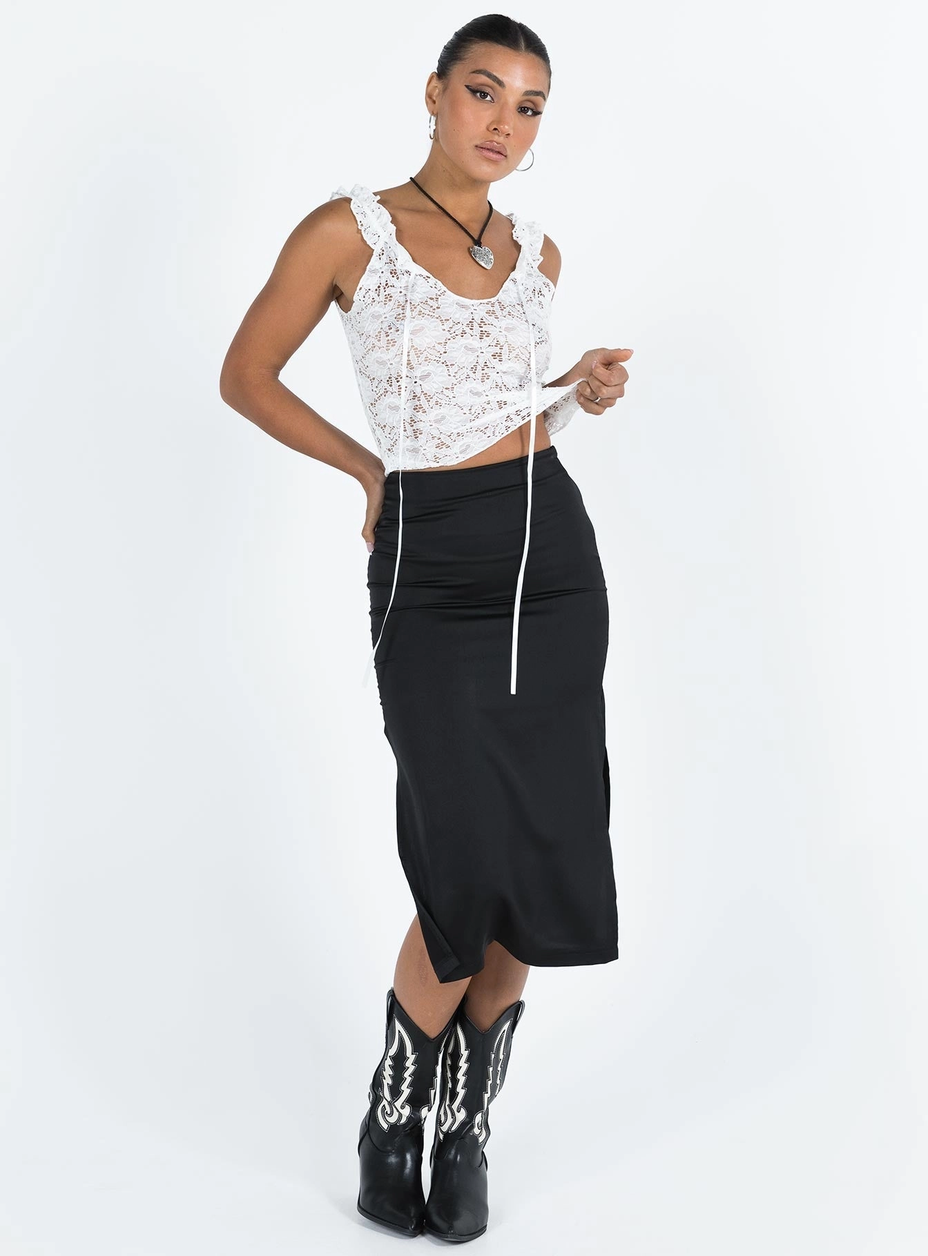 Jansson Midi Skirt Black Hypoallergenic fabric