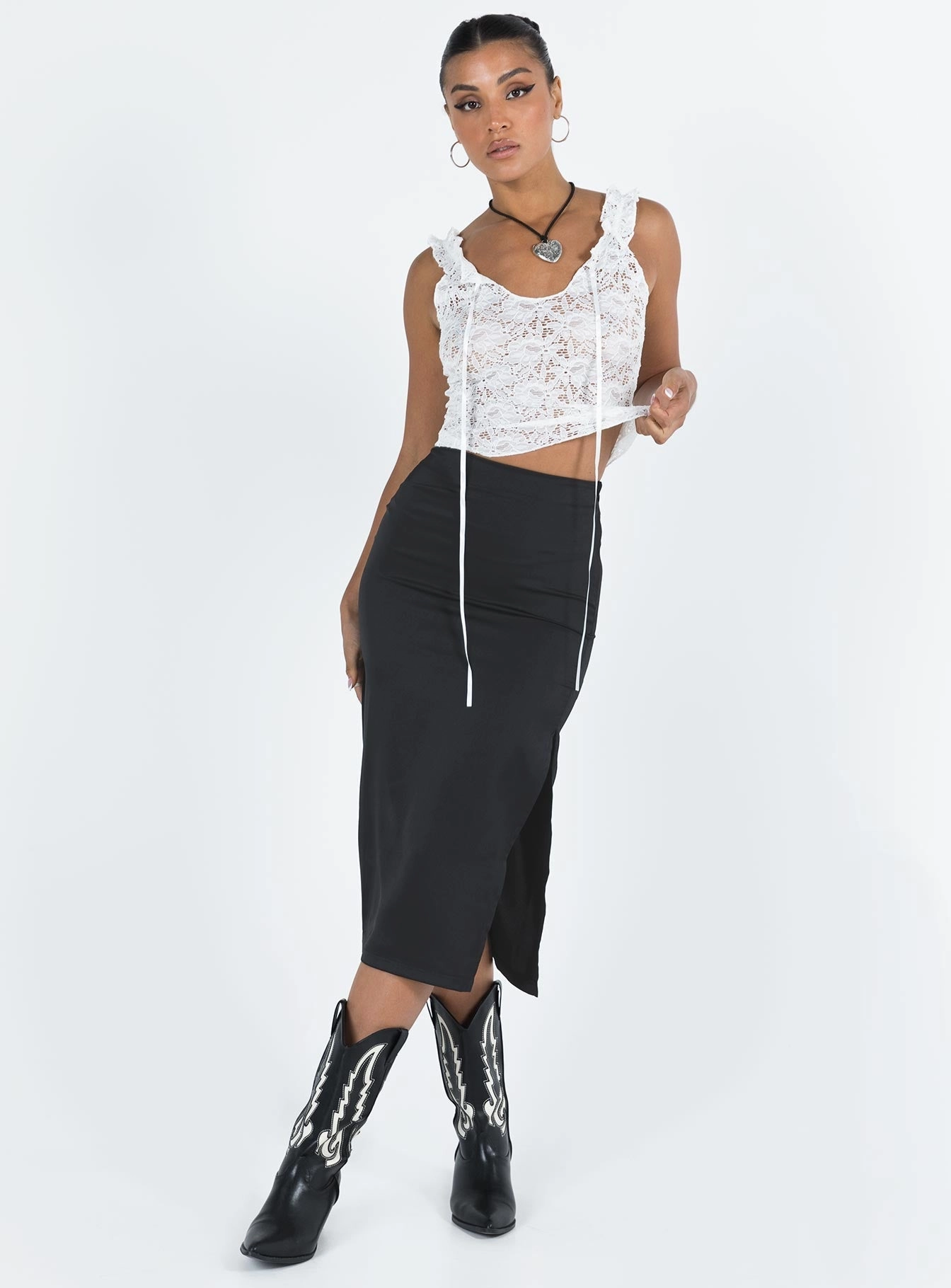 Classic Elegance Pleated design Jansson Midi Skirt Black