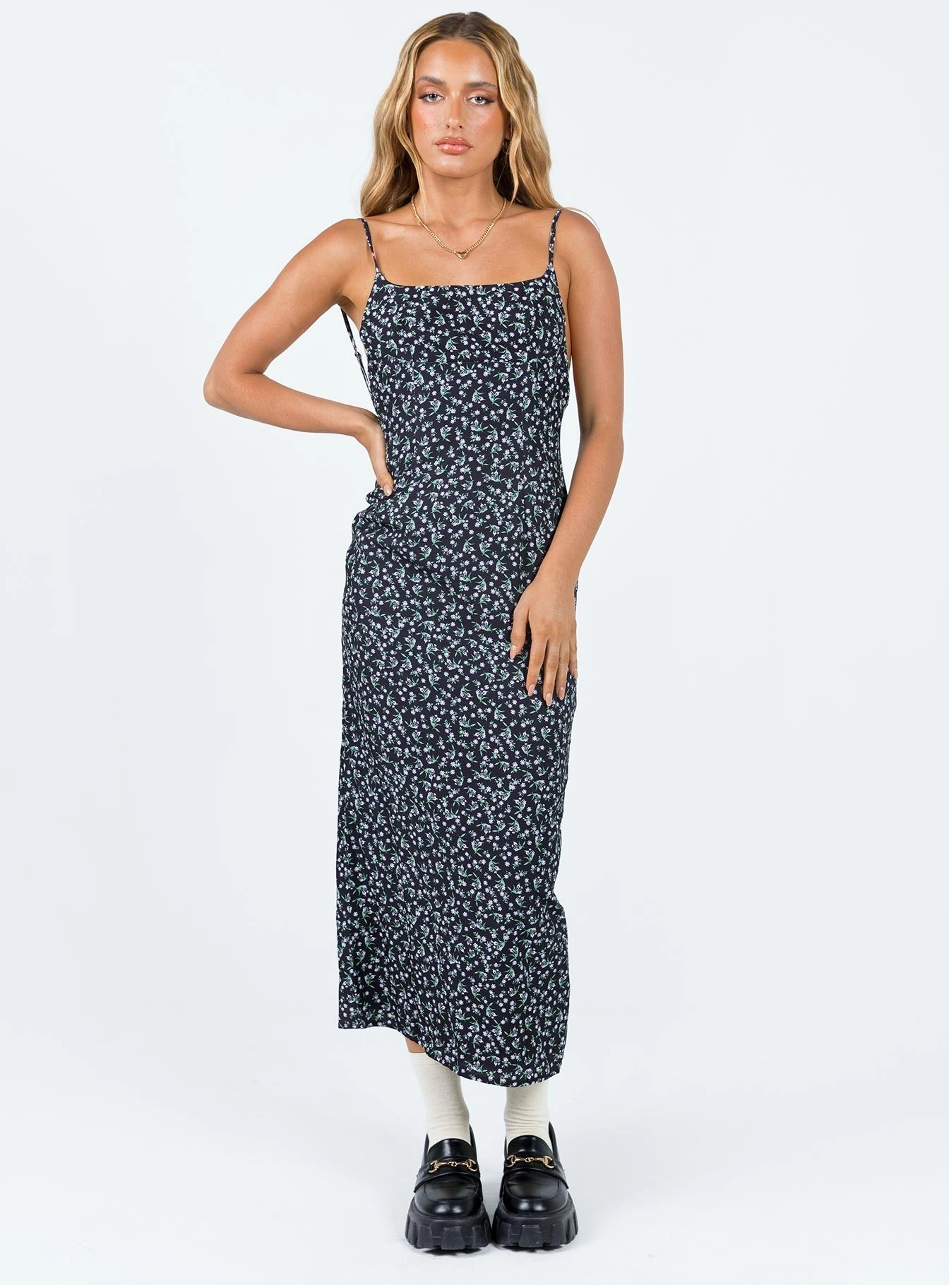 Light Fit Arkana Maxi Dress Black Floral