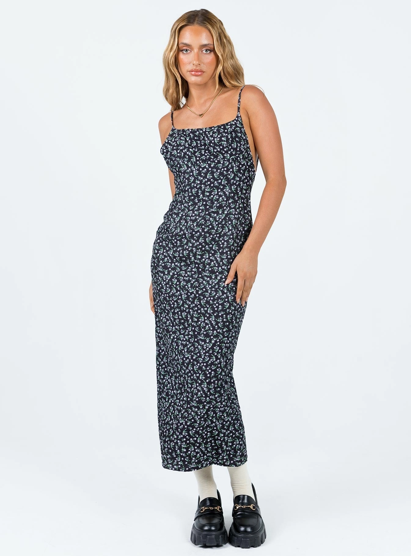 Tie-dye Arkana Maxi Dress Black Floral